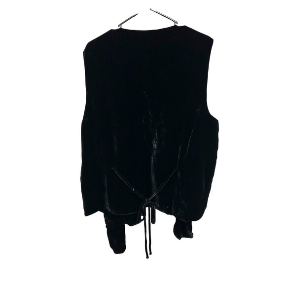 Coldwater Creek NWT Black Velvet Open-Front Vest Adjustable Tie Back Sz 2X - Picture 2 of 12